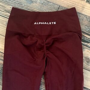 Alphalete Scrunch Butt Maroon High-Waist Seamless Leggings size XS